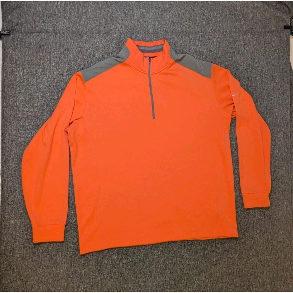 Nike Golf Tour Performance Sweatshirt Men 2XL Dri-Fit 1/4 Zip Pullover Orange